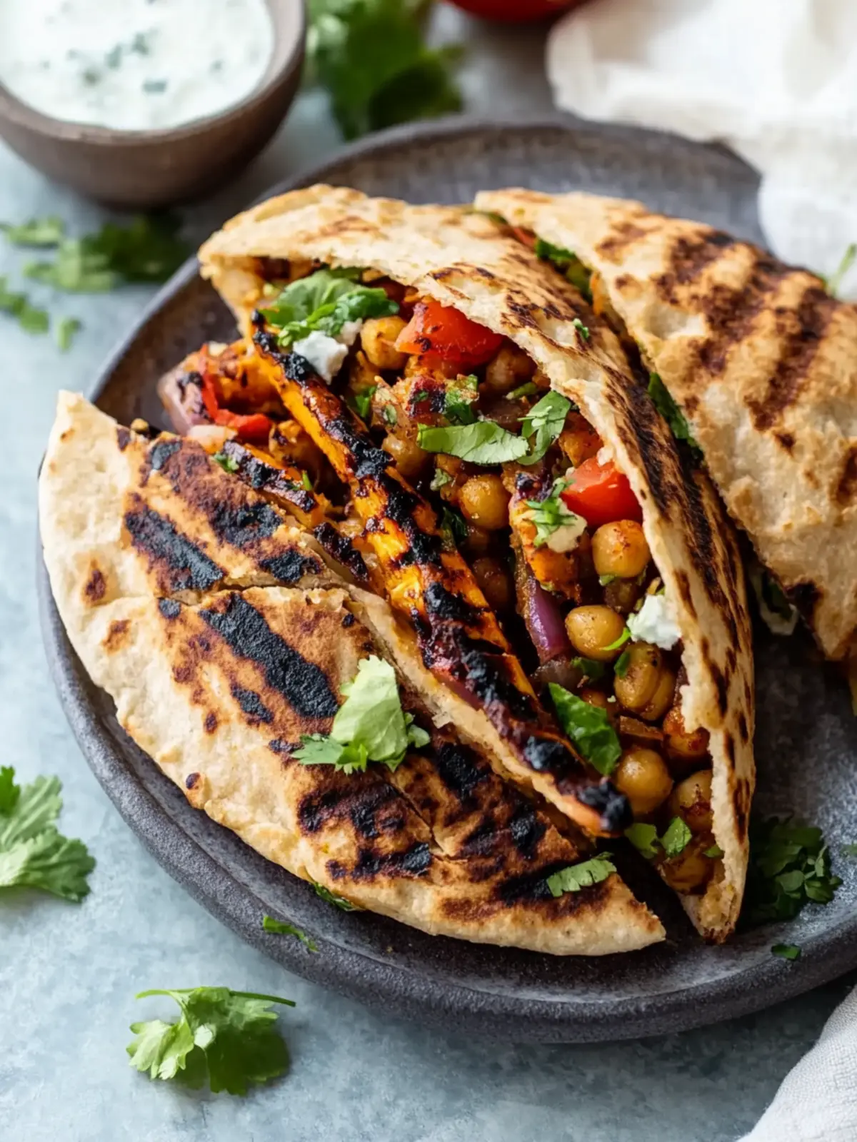 Delicious Grilled Chickpea Veggie Pita for Quick Home Feasts Grilled Chickpea Veggie Pita