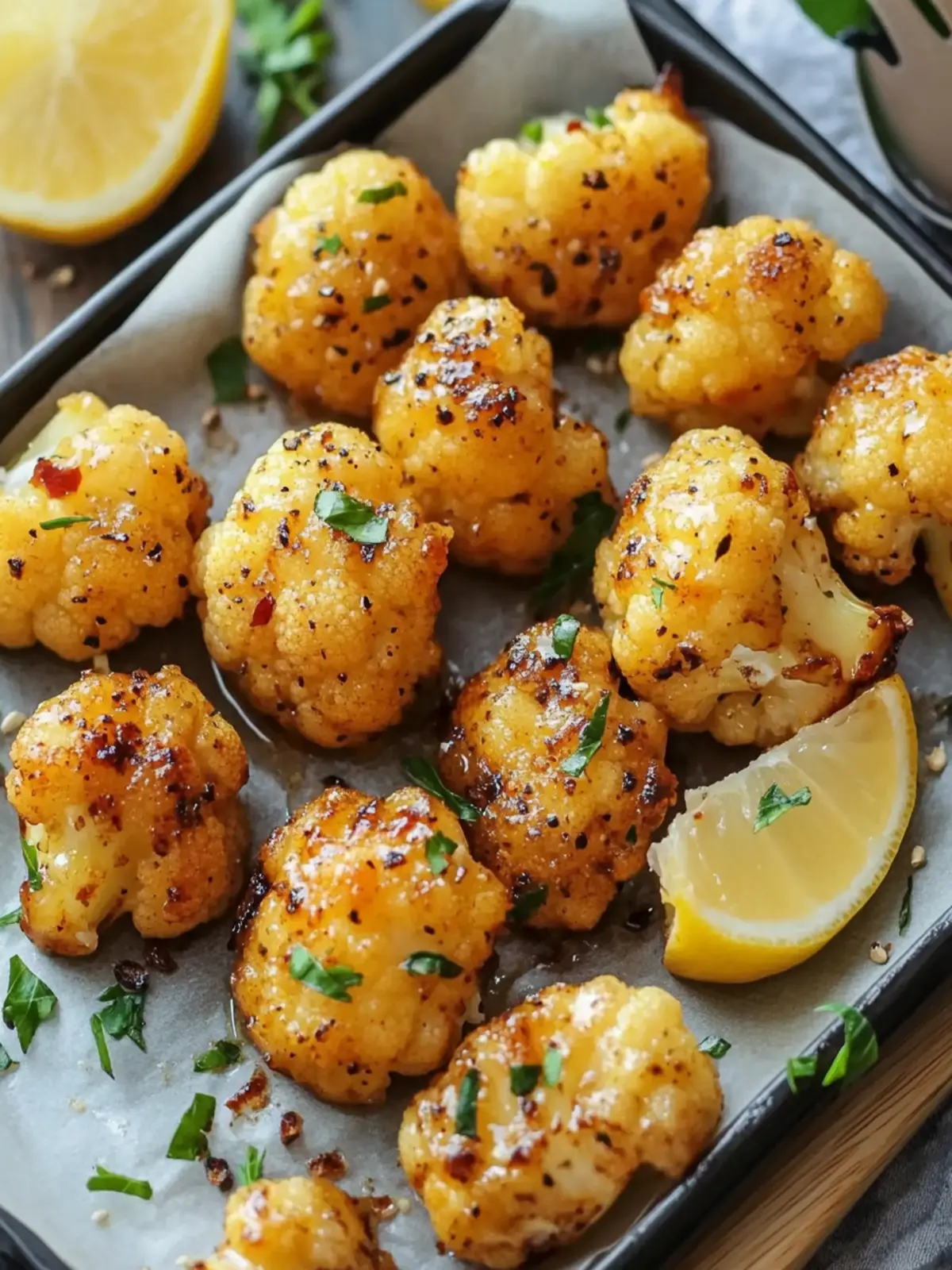 Lemon Pepper Glazed Cauliflower: A Zesty Vegan Delight Lemon Pepper Glazed Cauliflower