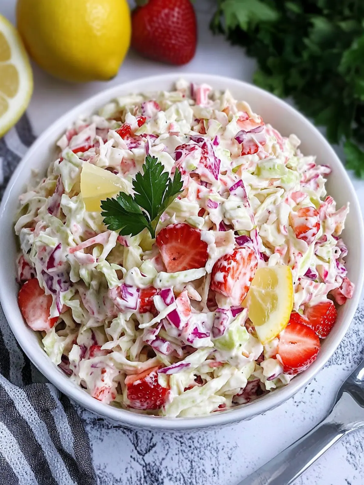 Zesty Strawberry Lemon Coleslaw That Will Brighten Any Meal Strawberry Lemon Coleslaw