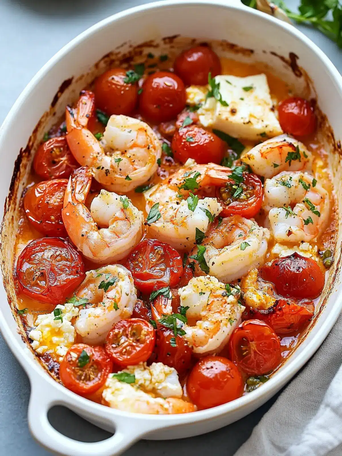 Baked Feta Shrimp and Tomatoes: A Flavorful Dinner Delight Baked Feta Shrimp and Tomatoes