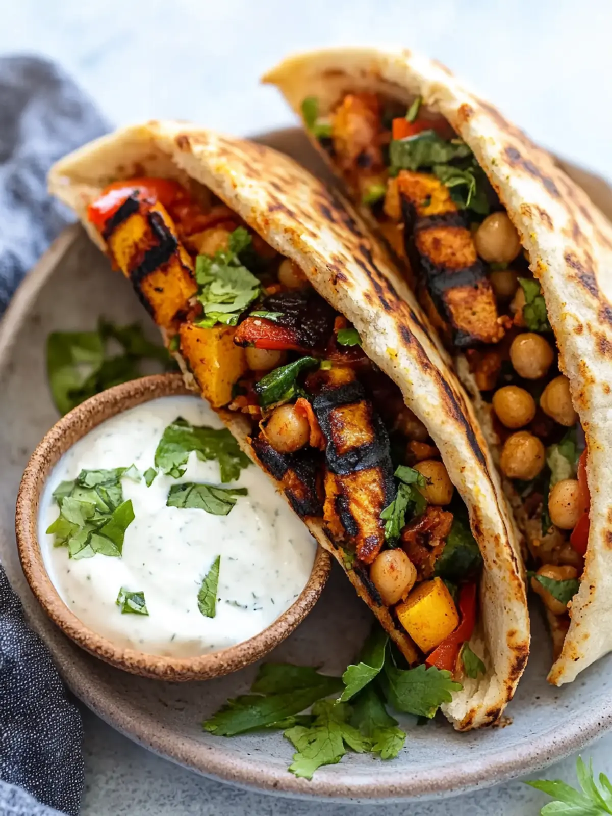 Delicious Grilled Chickpea Veggie Pita for Quick Home Feasts Grilled Chickpea Veggie Pita