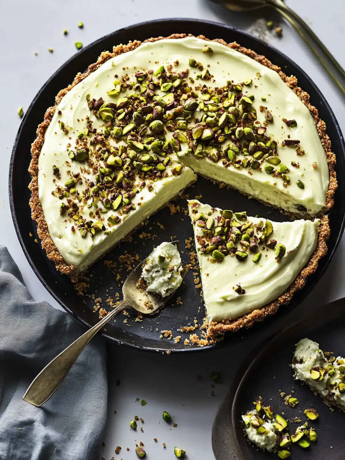 Irresistible No Bake Pistachio Cannoli Pie You’ll Love! Pistachio Cannoli Pie