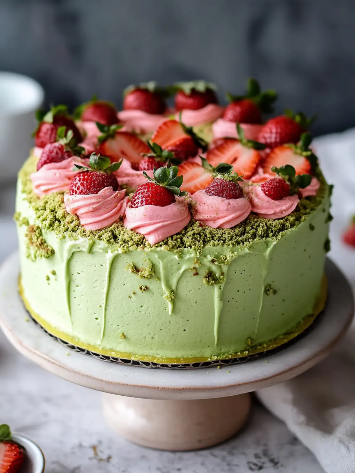 Delight in Homemade Strawberry Matcha Cake Bliss Strawberry Matcha Cake
