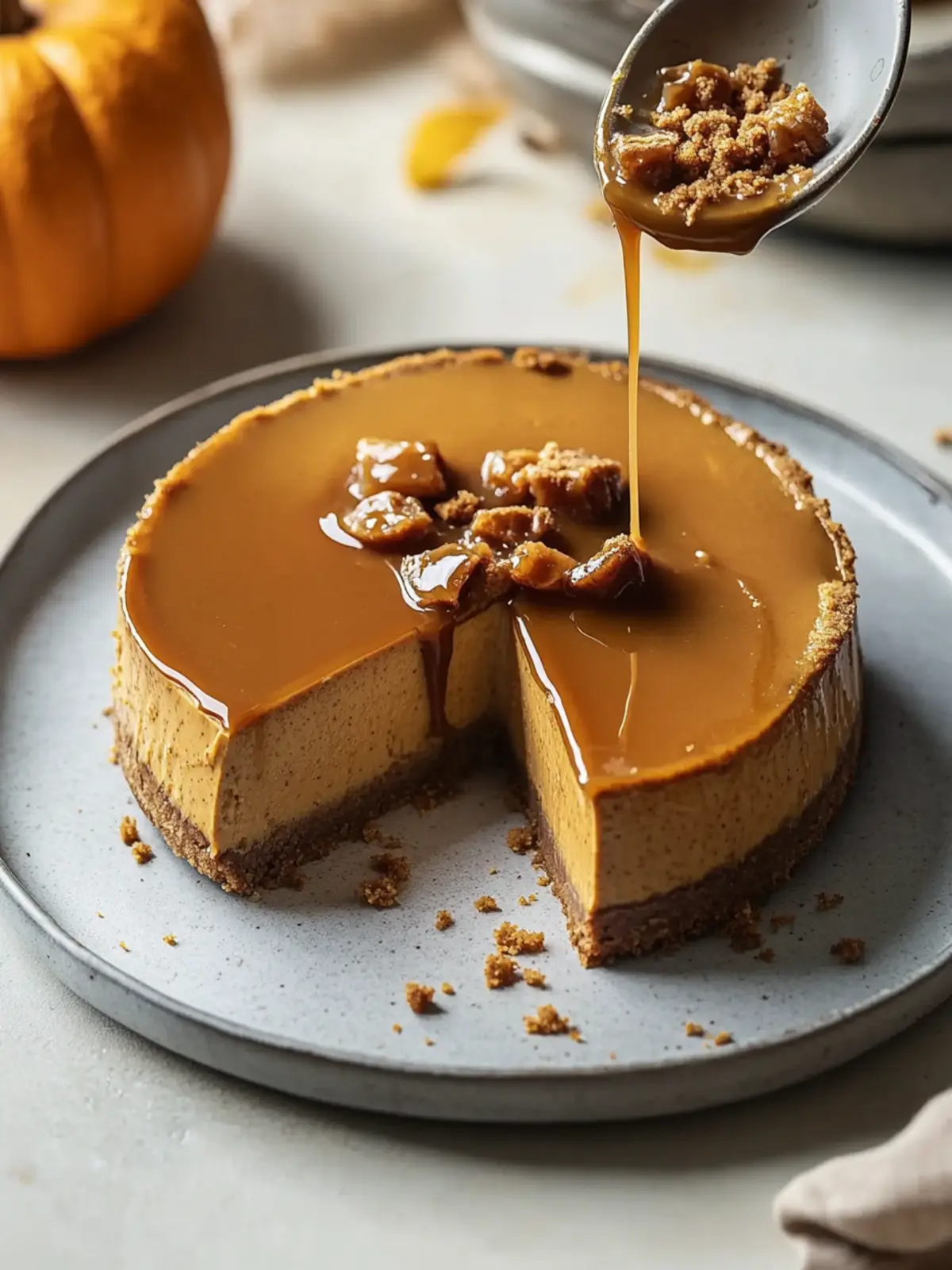 Decadent Paleo Salted Caramel Pumpkin Cheesecake Recipe Paleo Salted Caramel Pumpkin Cheesecake