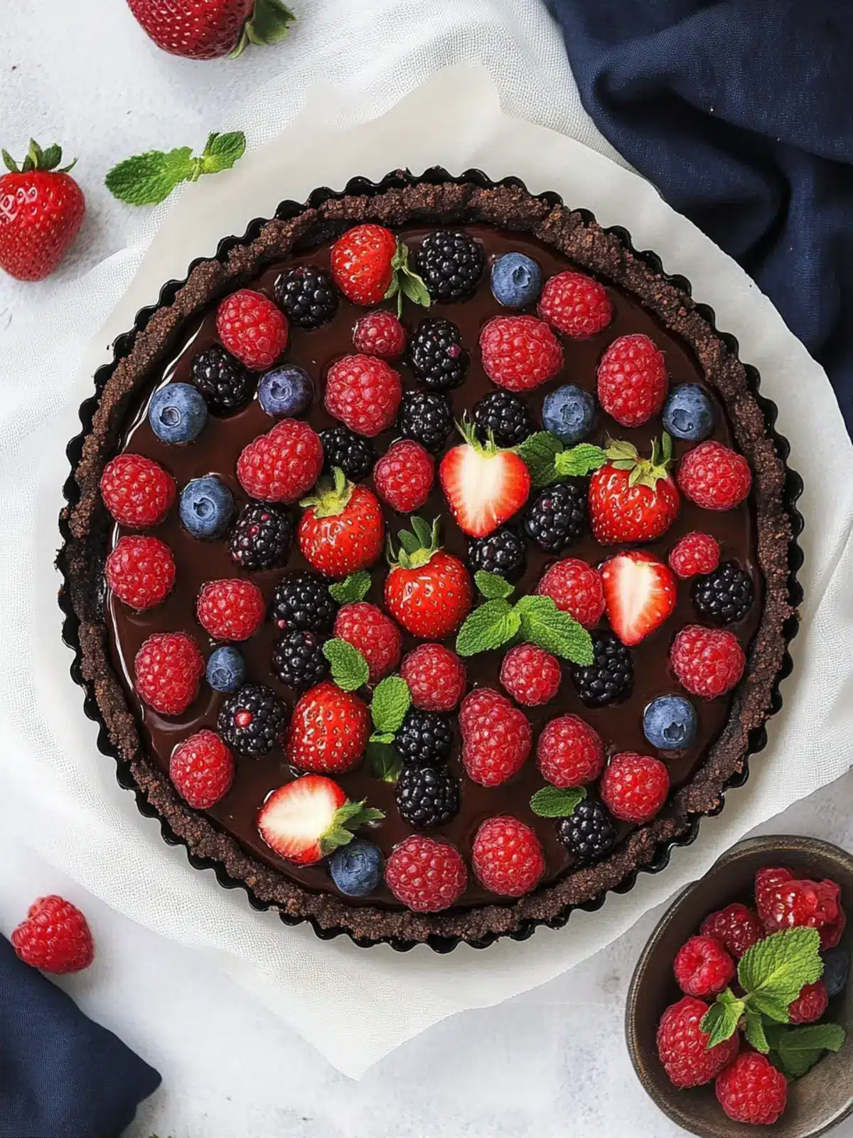 Decadent No Bake Chocolate Berry Tart for Easy Indulgence Chocolate Berry Tart