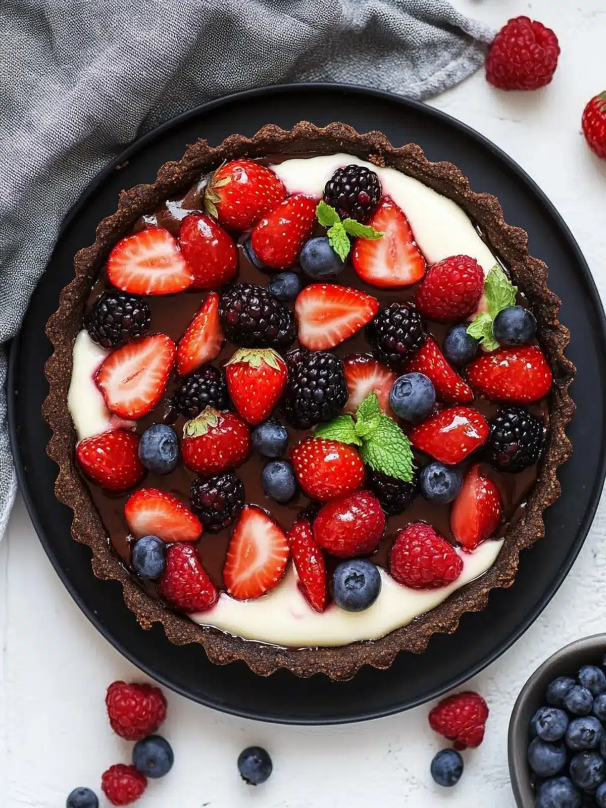 Decadent No Bake Chocolate Berry Tart for Easy Indulgence Chocolate Berry Tart