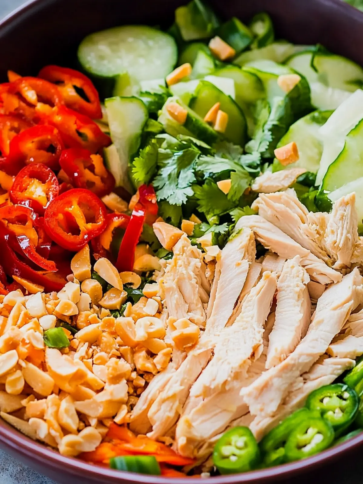 Delicious Thai Chicken Salad with Creamy Peanut Dressing Thai Chicken Salad
