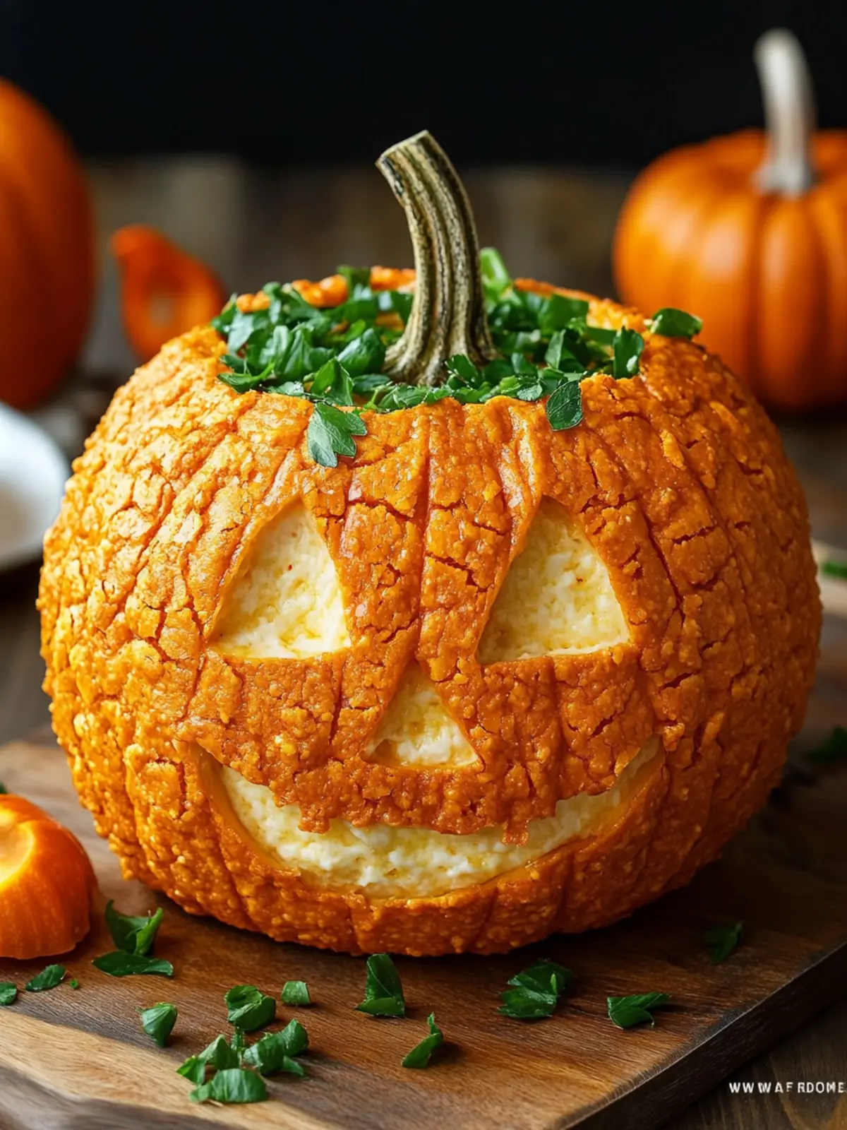 Delicious Pumpkin-Shaped Cheese Ball for Your Next Gathering Pumpkin-Shaped Cheese Ball