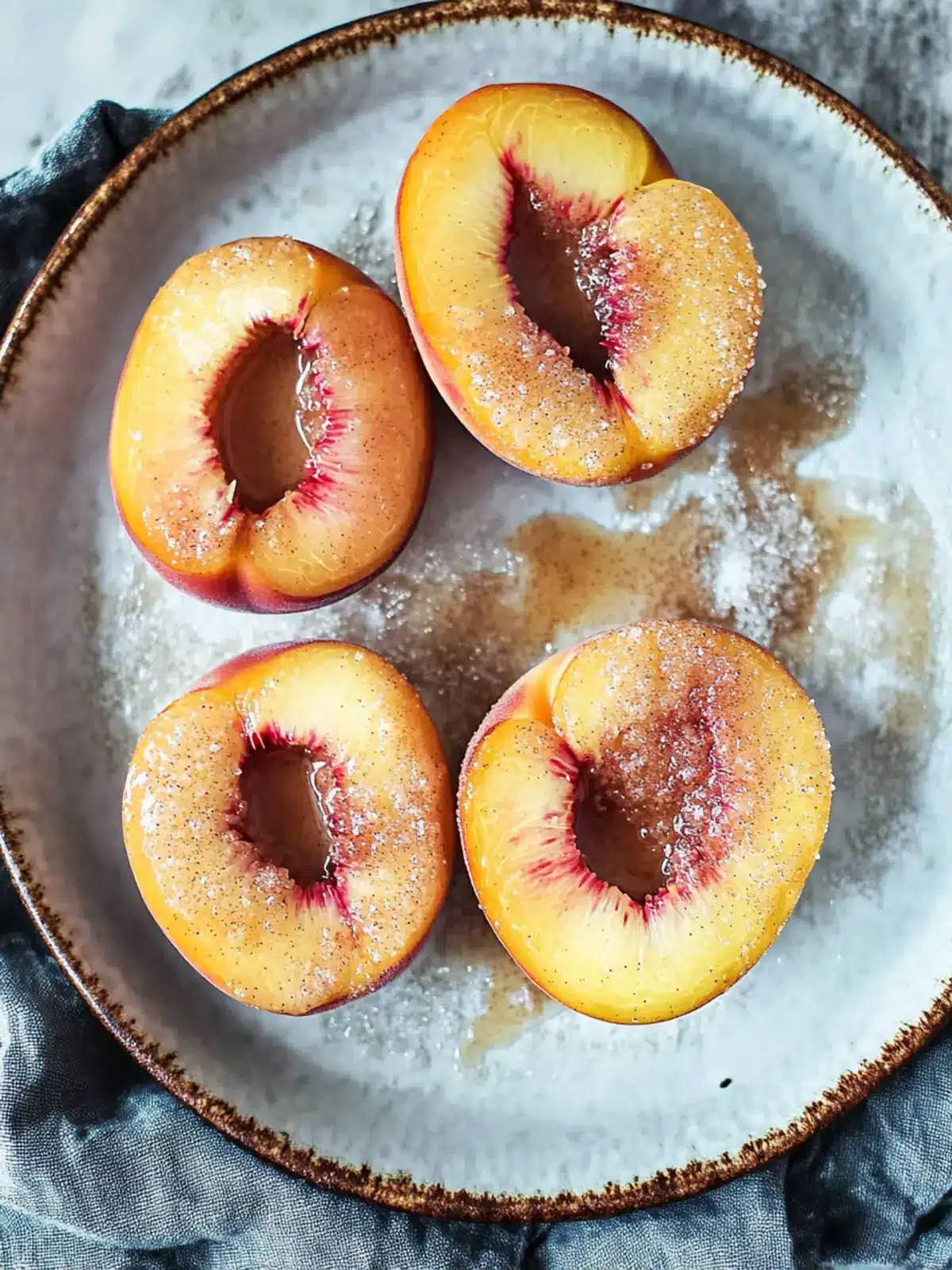 Delicious Cinnamon Sugar Baked Peaches with Ice Cream Delight Cinnamon Sugar Baked Peaches