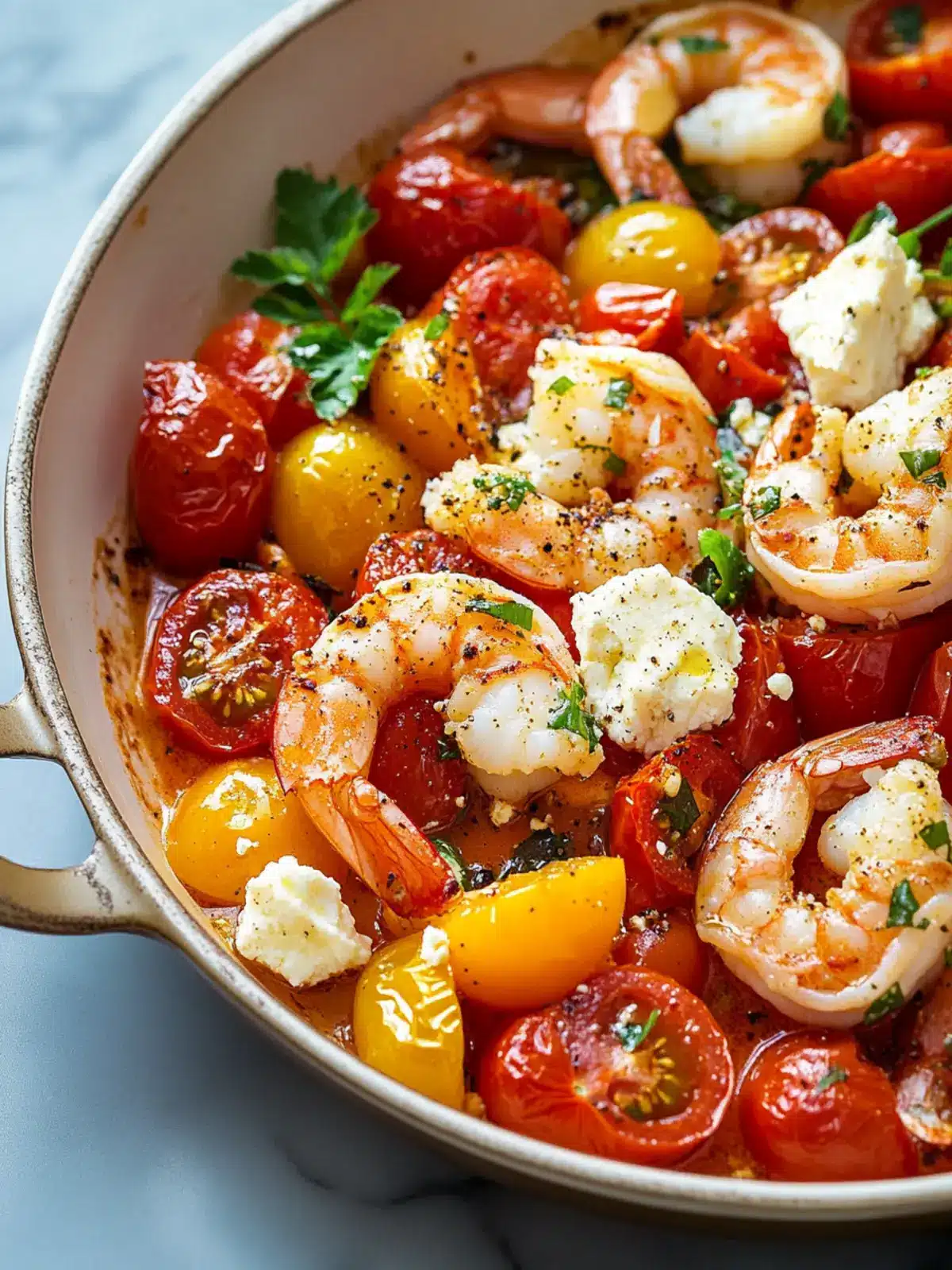 Baked Feta Shrimp and Tomatoes: A Flavorful Dinner Delight Baked Feta Shrimp and Tomatoes