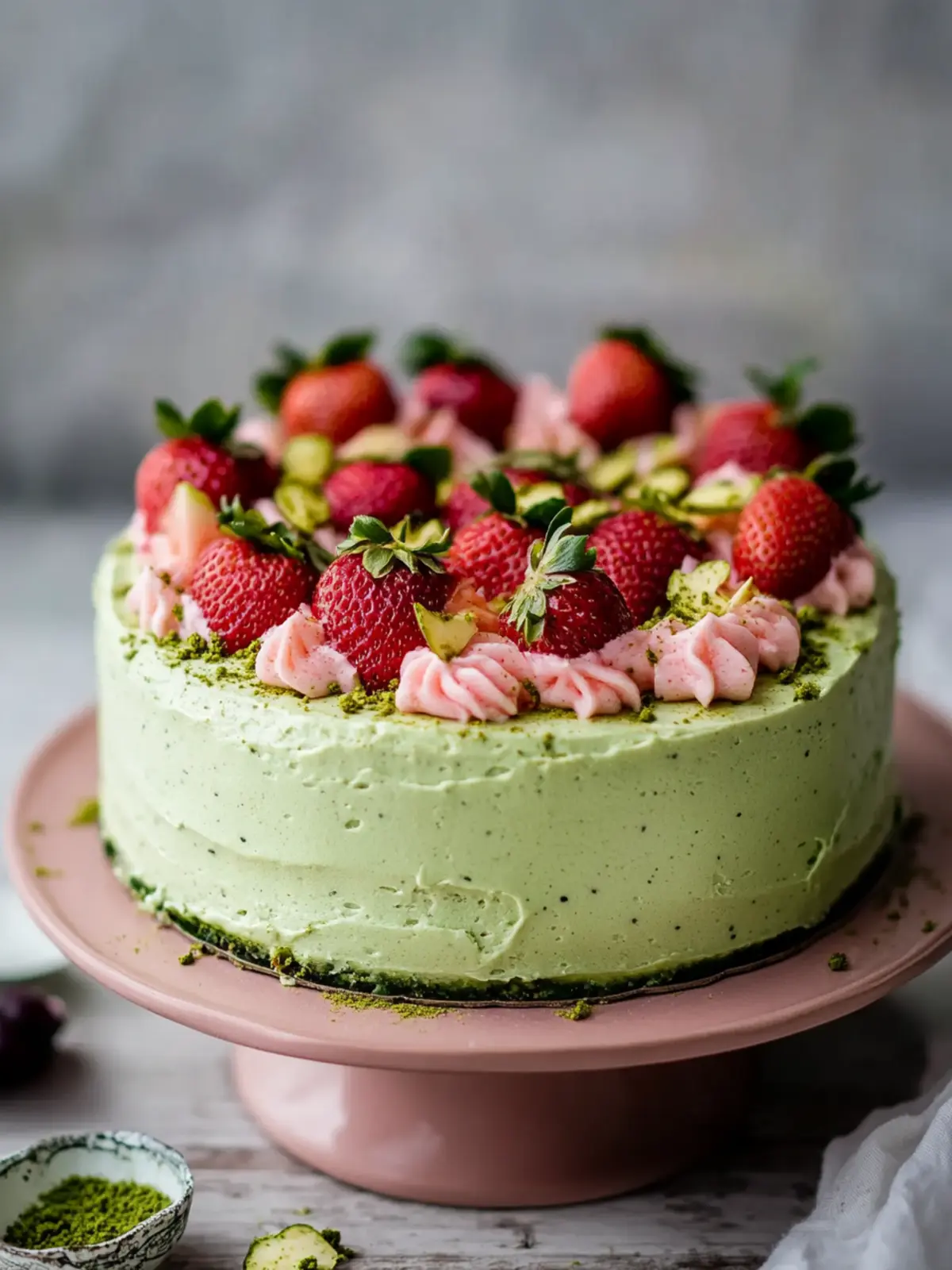 Delight in Homemade Strawberry Matcha Cake Bliss Strawberry Matcha Cake